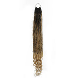 Honey Blonde Ombre Deep Wave Boho Braids with Human Hair Blend